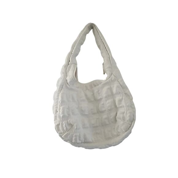 Jason Wu White Vegan Leather Puffer Hobo Zip Up Handbag , Beige Interior - Picture 1 of 4